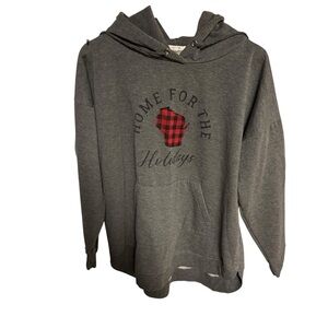 Maurice’s‎ “home for the holidays” size XXL hoodie, gray Wisconsin buffalo print
